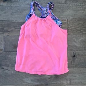 Kids Joe Fresh workout tank top with built in bra sz small 6